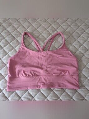 Lululemon Energy Longline Bra, Pink, Size 10